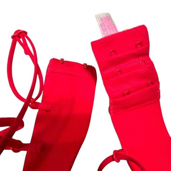 Pink Victoria’s Secret NWT Hot Pink Lace Strappy Red Bralette Women’s Small - Picture 3 of 8